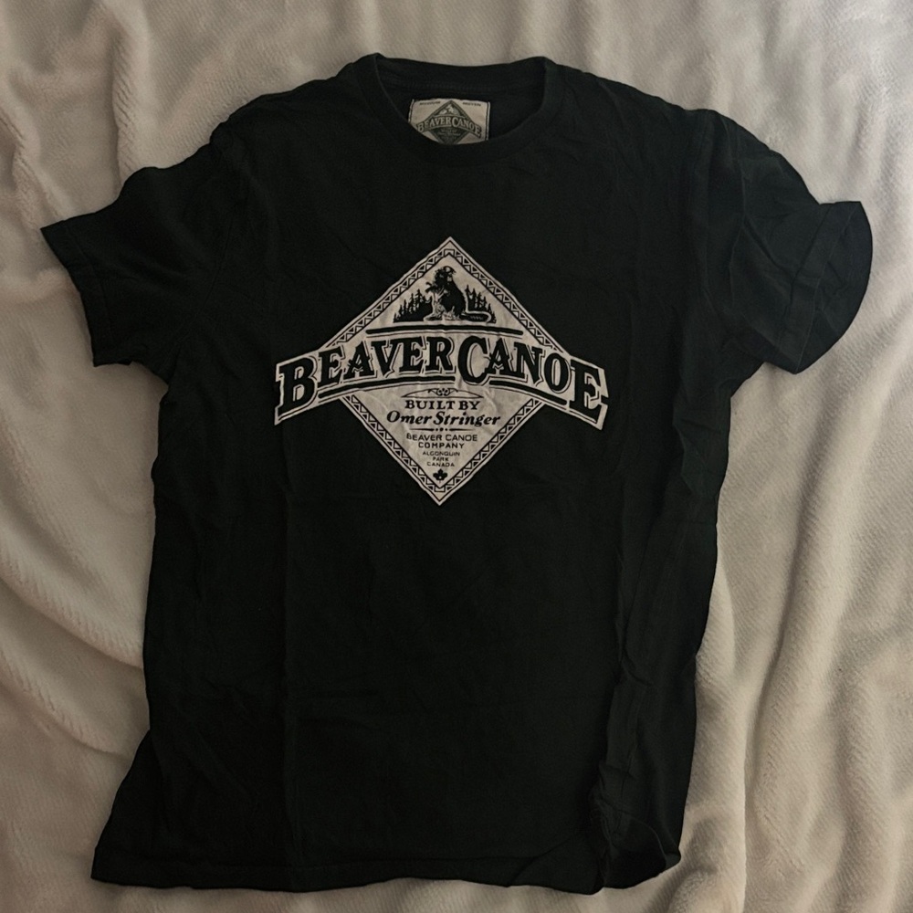 Beaver Canoe Black Graphic Tee